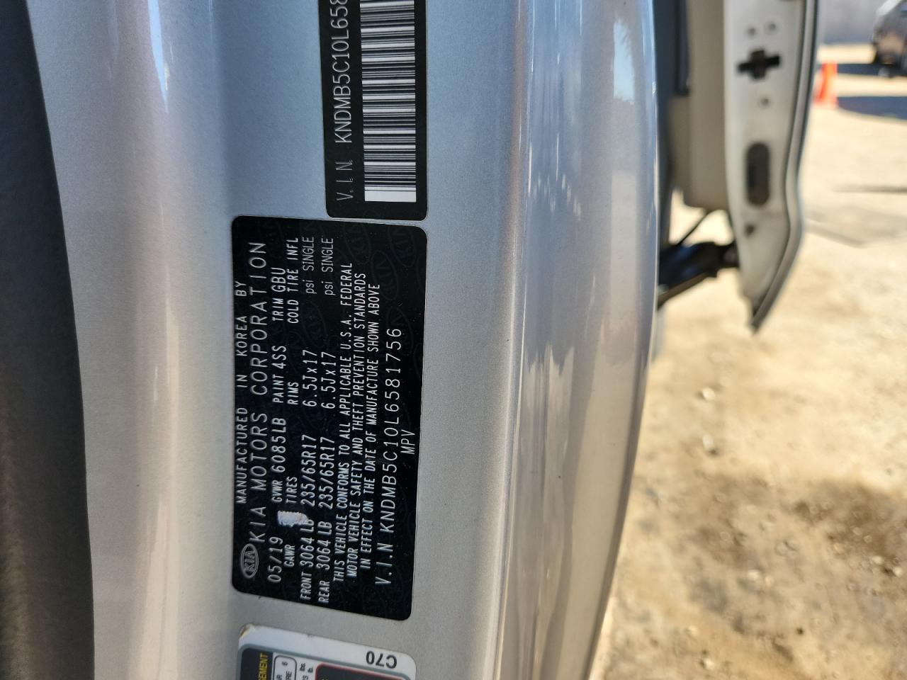 2020 Kia Sedona Lx VIN: KNDMB5C10L6581756 Lot: 91427195