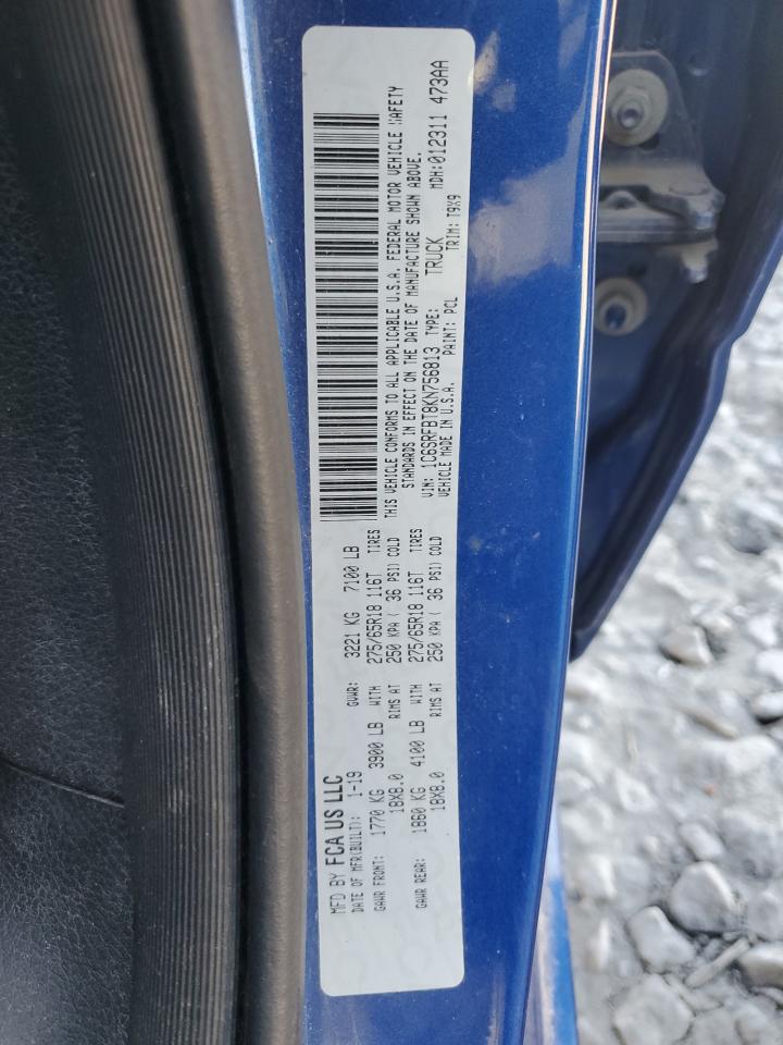 2019 Ram 1500 Big Horn/Lone Star VIN: 1C6SRFBT8KN756813 Lot: 89661865