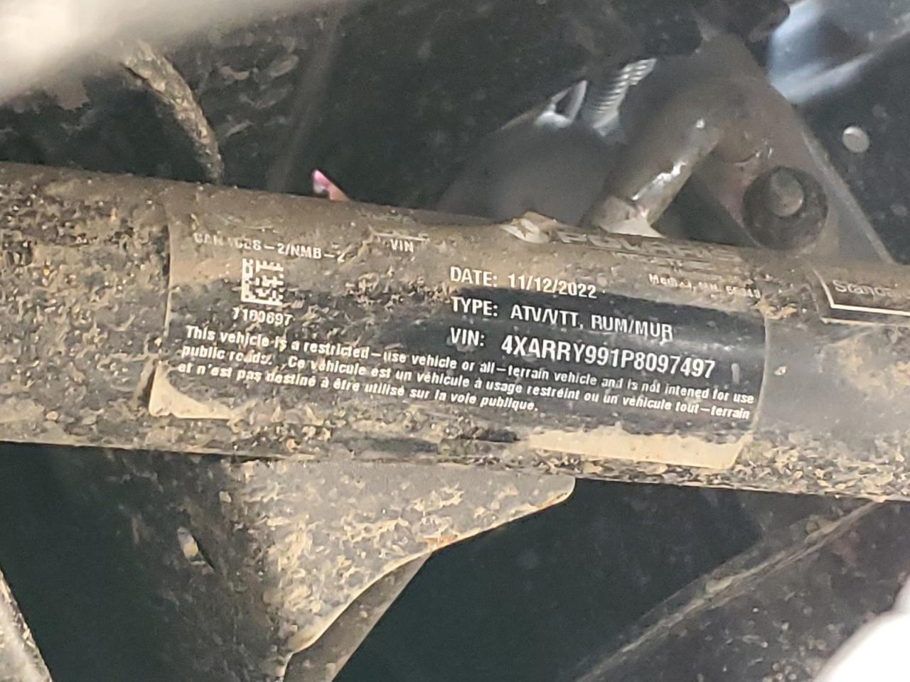 2023 Polaris Ranger Xp 1000 Northstar Ultimate VIN: 4XARRY991P8097497 Lot: 89899045