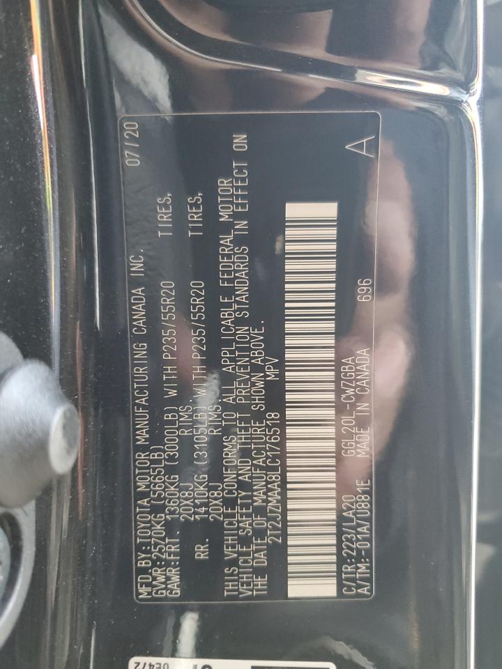 2020 Lexus Rx 350 VIN: 2T2JZMAA8LC176518 Lot: 93278635