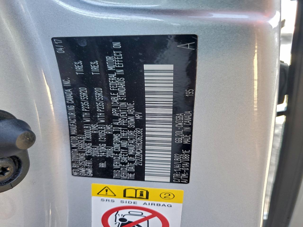 2017 Lexus Rx 350 Base VIN: 2T2ZZMCAXHC062382 Lot: 93200505