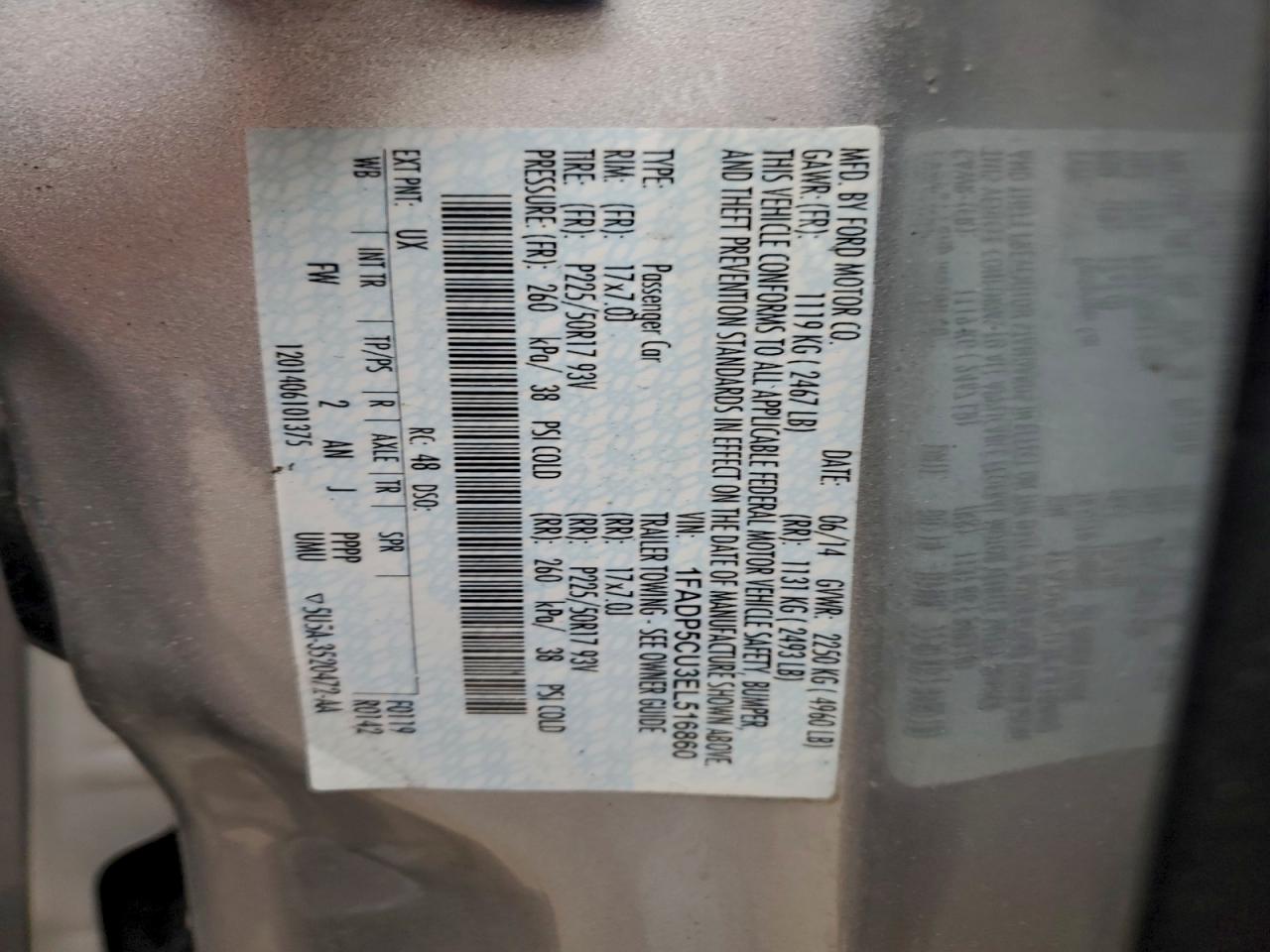 2014 Ford C-Max Premium VIN: 1FADP5CU3EL516860 Lot: 94138895