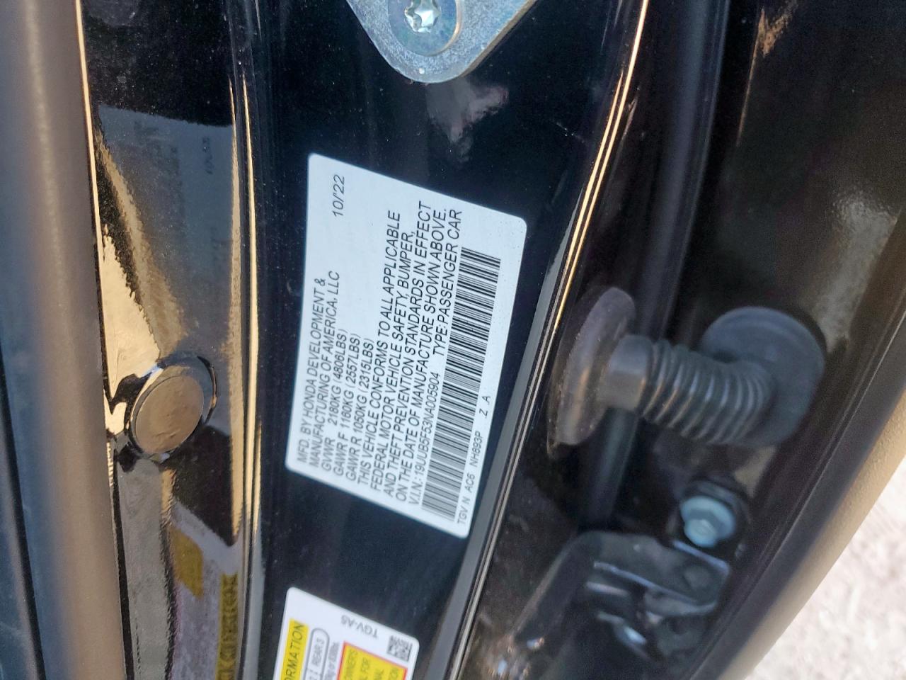 2022 Acura Tlx Tech A VIN: 19UUB5F53NA005904 Lot: 91314055