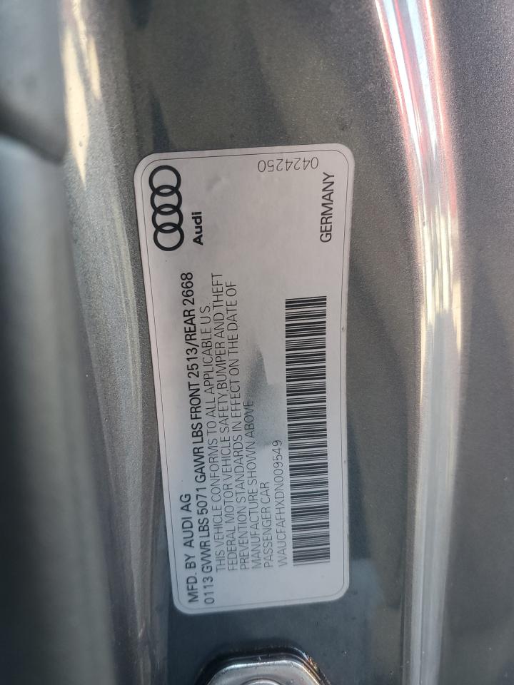 2013 Audi A5 Premium VIN: WAUCFAFHXDN009549 Lot: 92392705