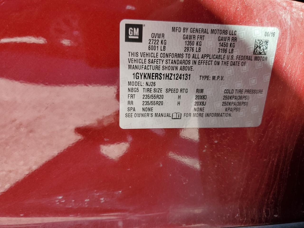 2017 Cadillac Xt5 Premium Luxury VIN: 1GYKNERS1HZ124131 Lot: 91189295