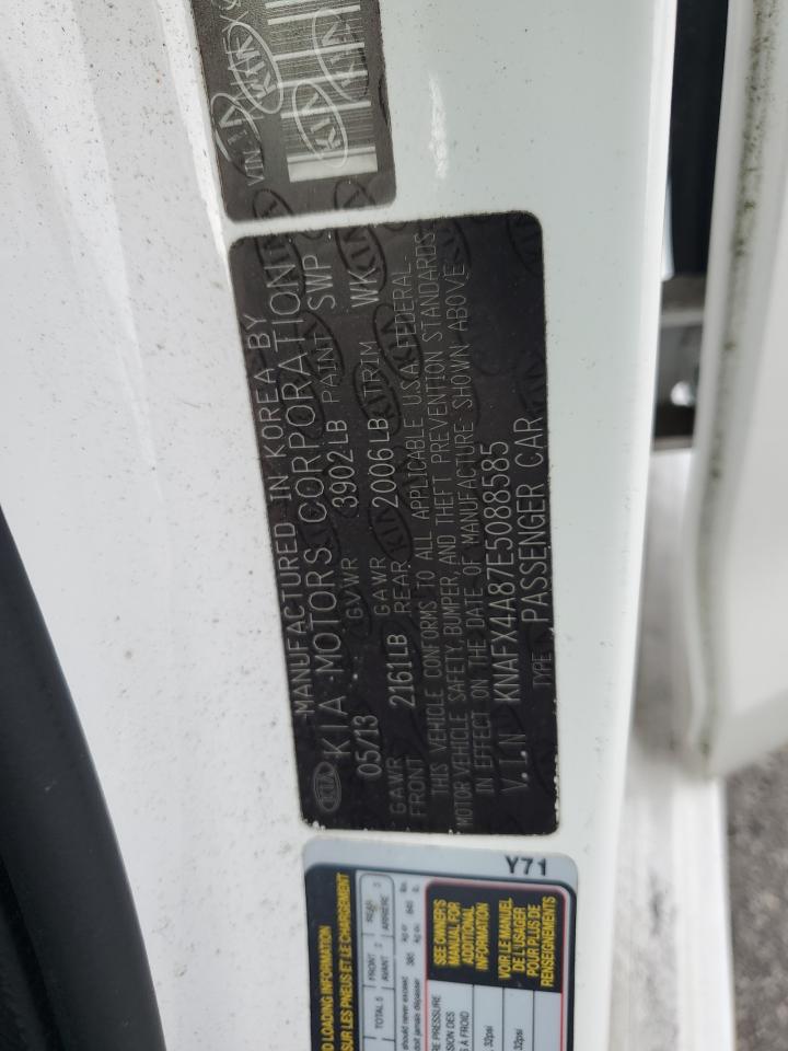 2014 Kia Forte Ex VIN: KNAFX4A87E5088585 Lot: 92442765