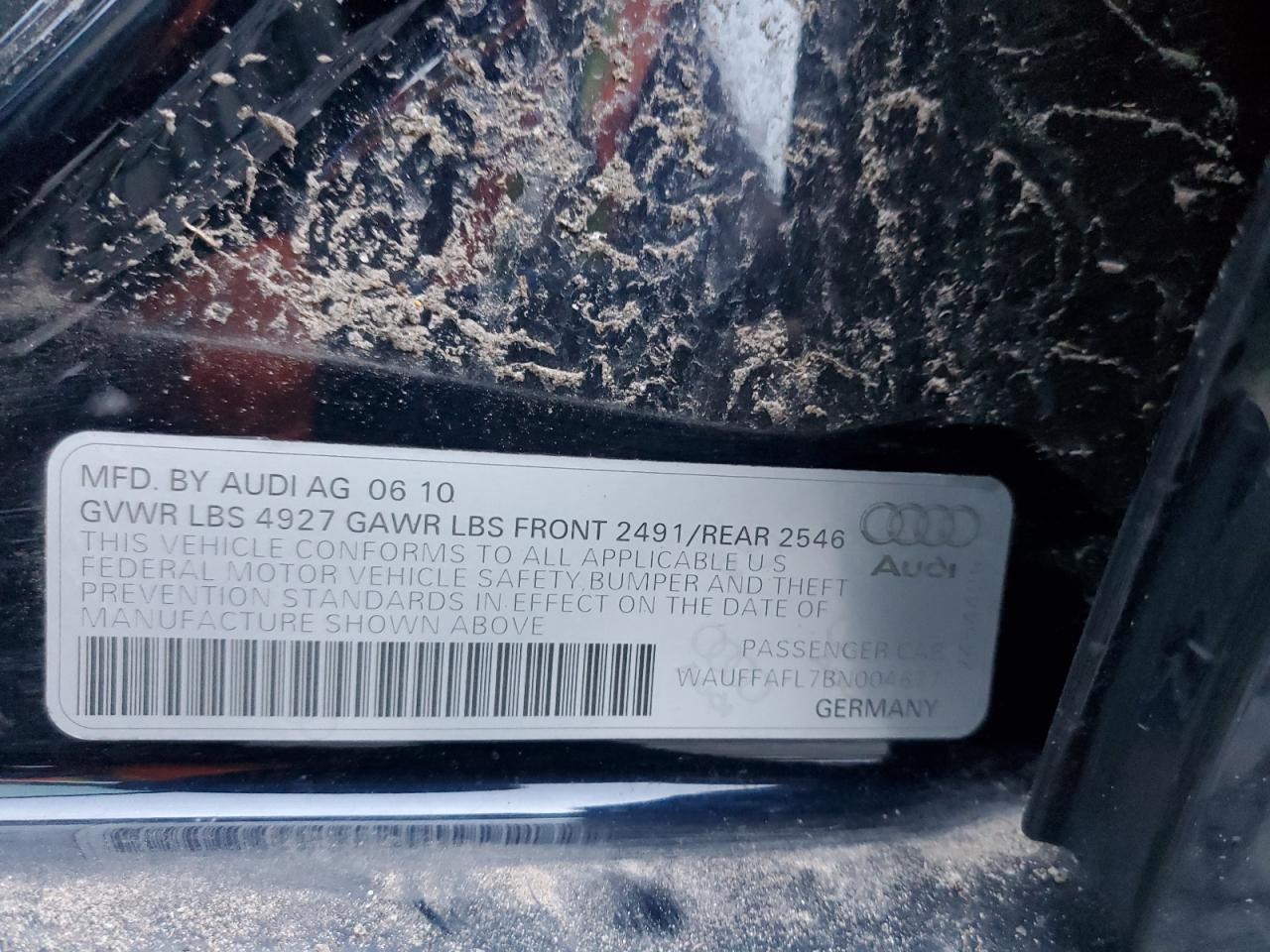 2011 Audi A4 Premium Plus VIN: WAUFFAFL7BN004677 Lot: 91266945