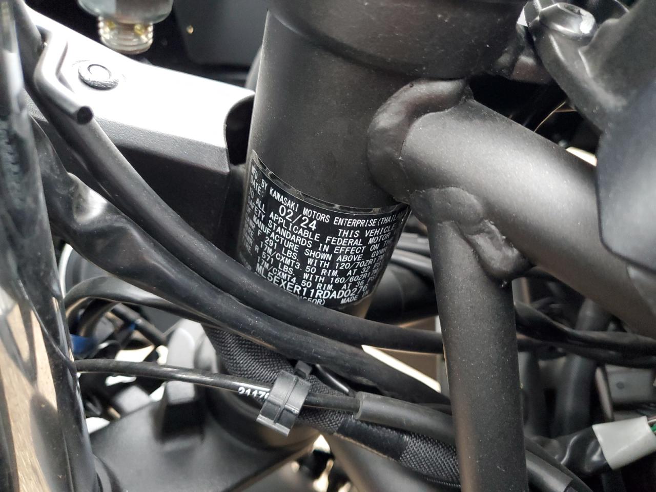 2024 Kawasaki Ex650 R VIN: ML5EXER11RDAD0276 Lot: 93694245