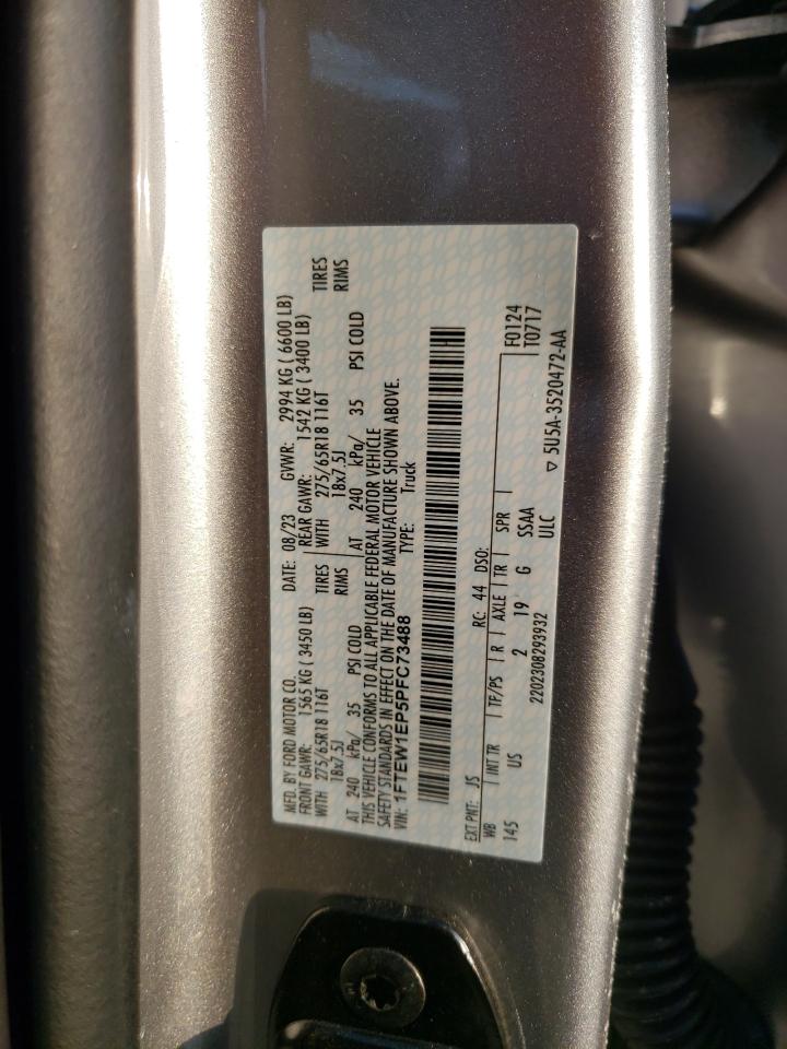 2023 Ford F150 Supercrew VIN: 1FTEW1EP5PFC73488 Lot: 92903495