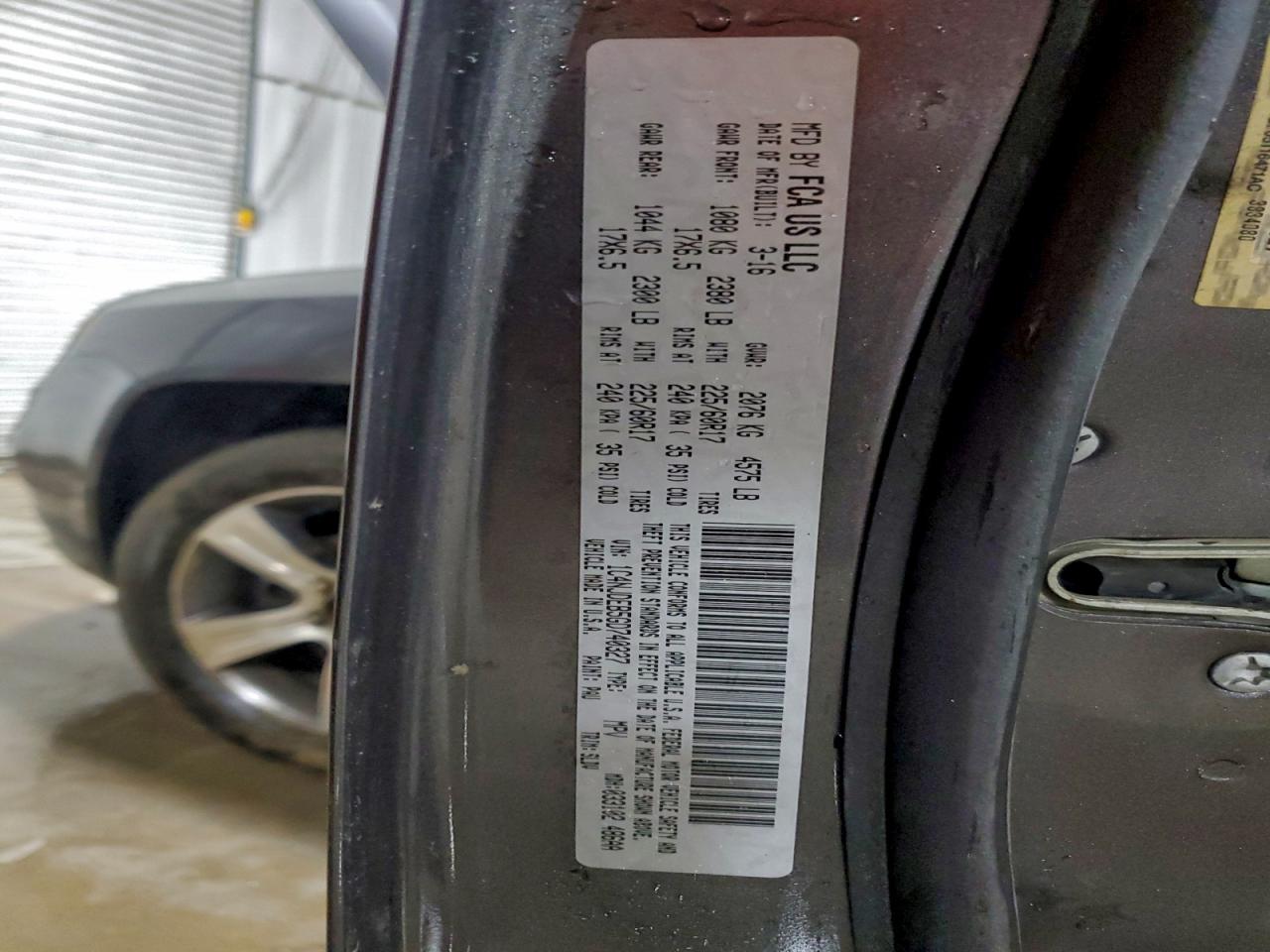 2016 Jeep Compass Latitude VIN: 1C4NJDEB5GD740327 Lot: 94360035