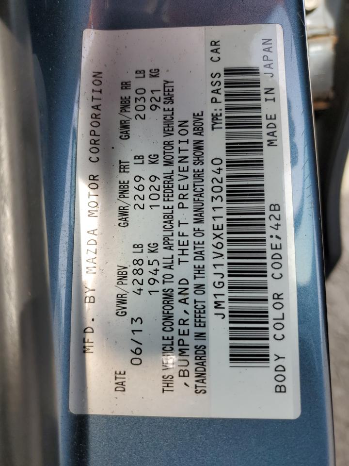 2014 Mazda 6 Touring VIN: JM1GJ1V6XE1130240 Lot: 91867655