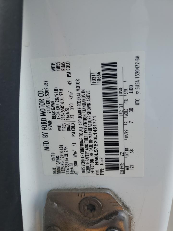 2020 Ford Transit Connect Xl VIN: NM0LS7E20L1461771 Lot: 91263915