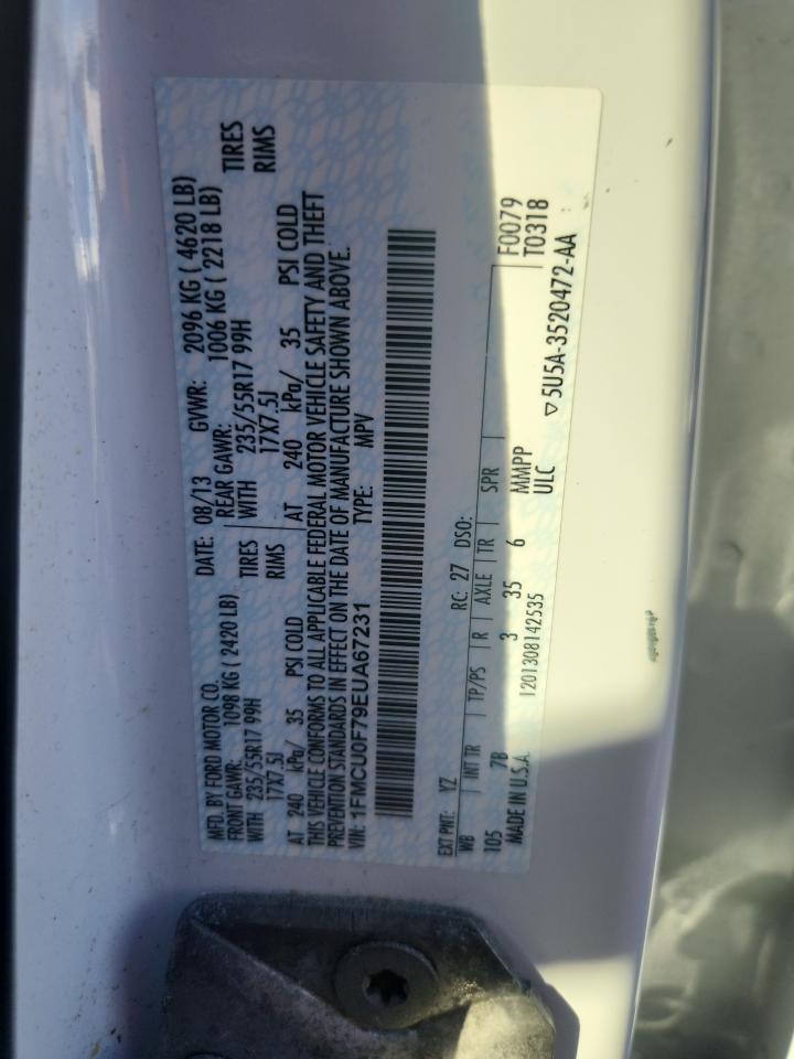 2014 Ford Escape S VIN: 1FMCU0F79EUA67231 Lot: 91266225