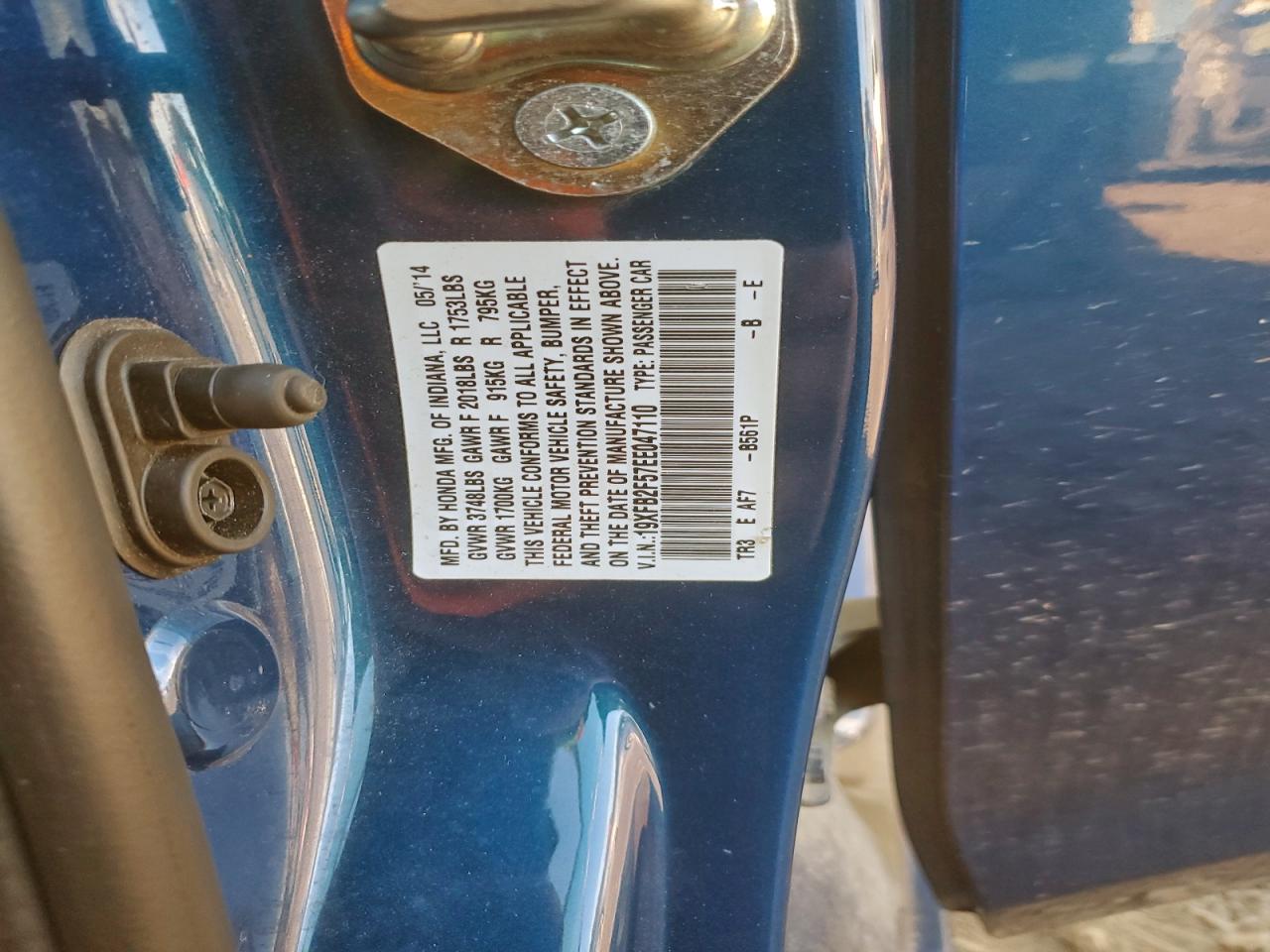 2014 Honda Civic Lx VIN: 19XFB2F57EE047110 Lot: 94567725