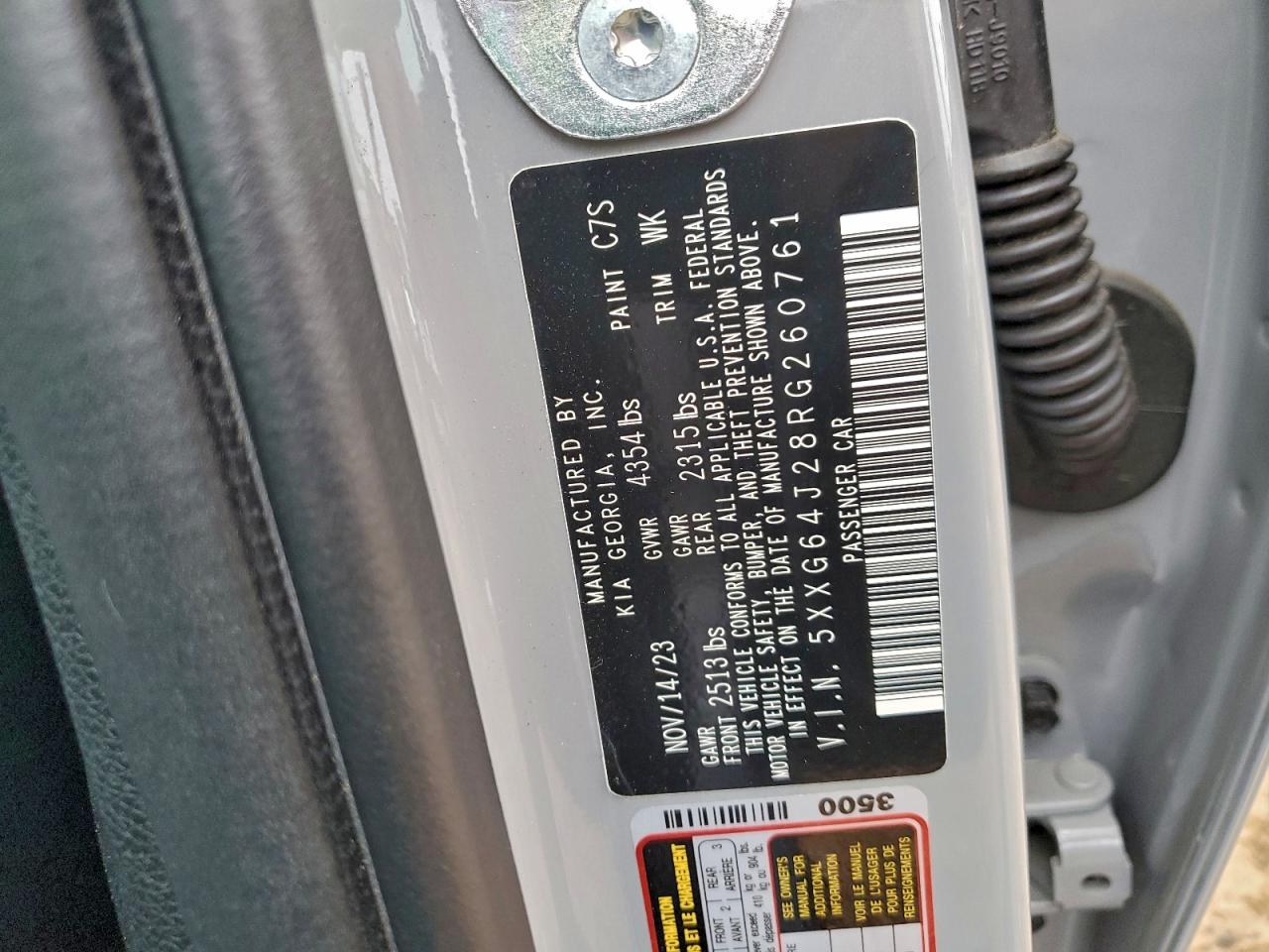 2024 Kia K5 Gt Line VIN: 5XXG64J28RG260761 Lot: 94139865