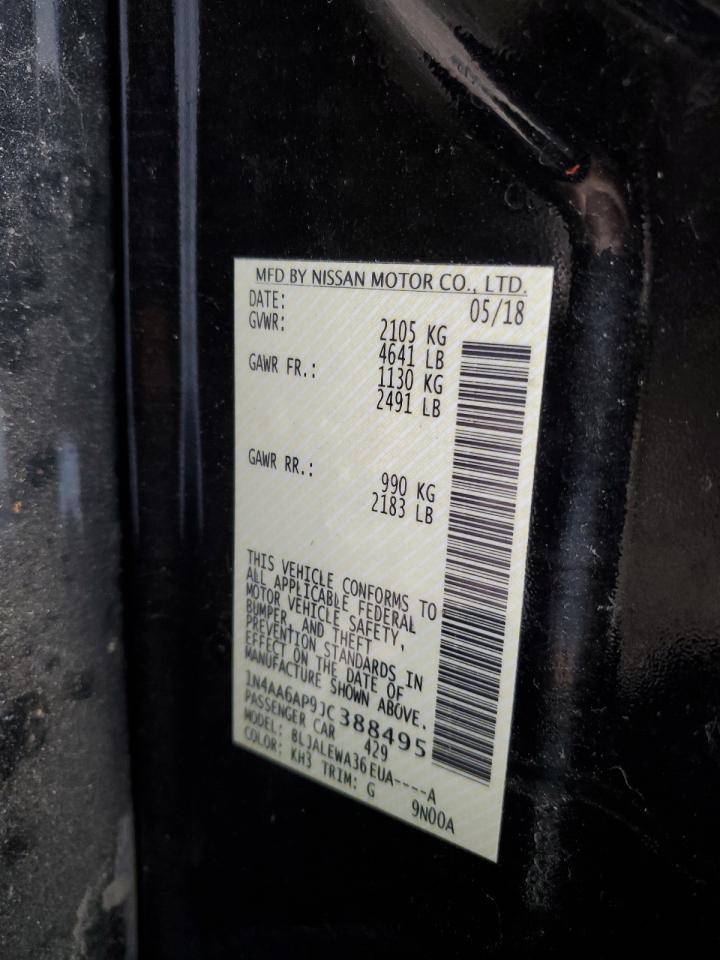 2018 Nissan Maxima 3.5S VIN: 1N4AA6AP9JC388495 Lot: 92193535