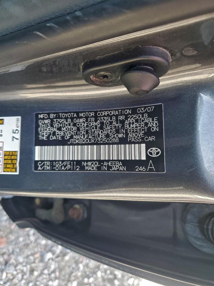 2007 Toyota Prius VIN: JTDKB20UX73250288 Lot: 93449055