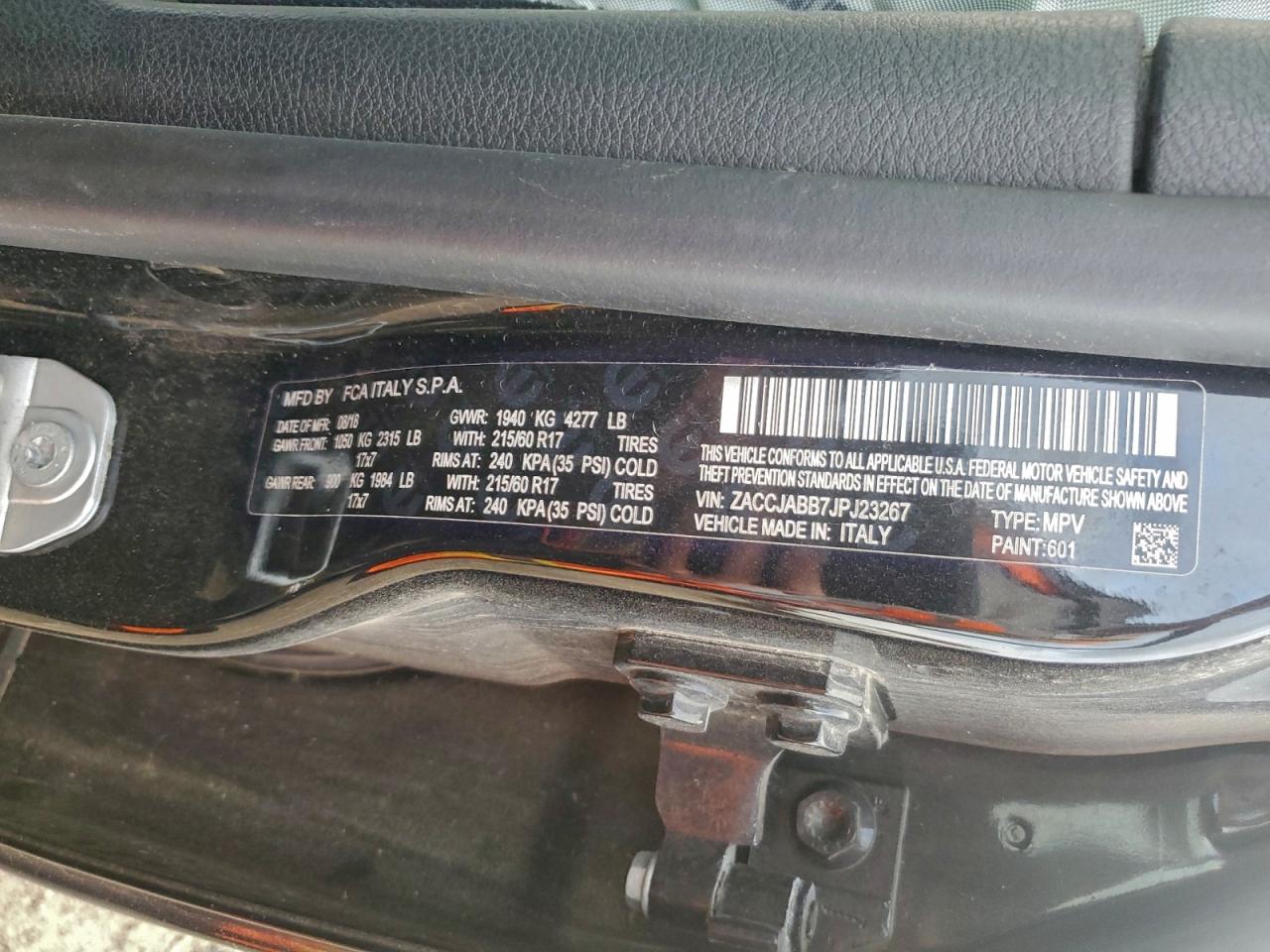 2018 Jeep Renegade Latitude VIN: ZACCJABB7JPJ23267 Lot: 93223815