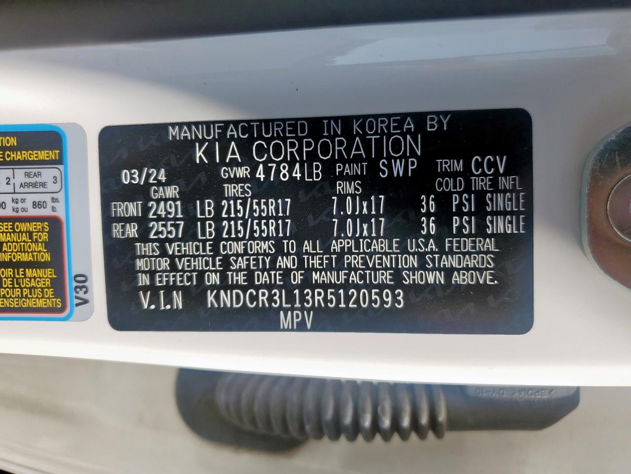 2024 Kia Niro Wind VIN: KNDCR3L13R5120593 Lot: 92131845