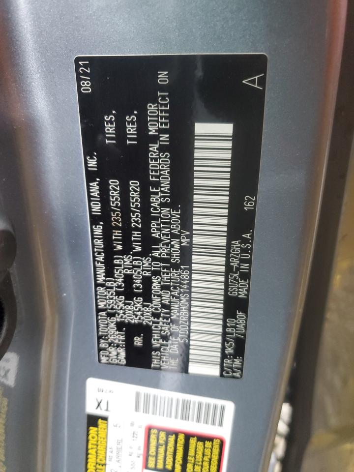 2021 Toyota Highlander Limited VIN: 5TDDZRBH0MS144861 Lot: 93221625
