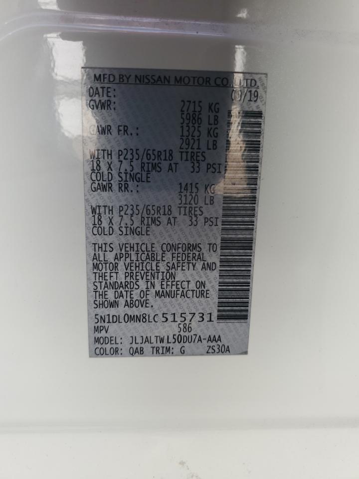 2020 Infiniti Qx60 Luxe VIN: 5N1DL0MN8LC515731 Lot: 90849075