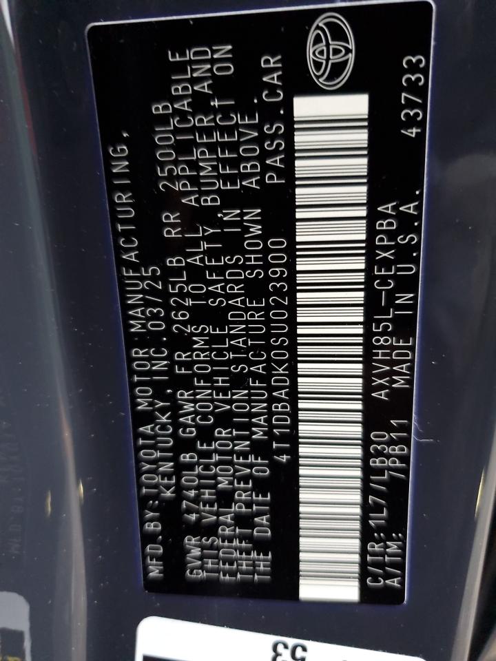 2025 Toyota Camry Xse VIN: 4T1DBADK0SU023900 Lot: 93813465