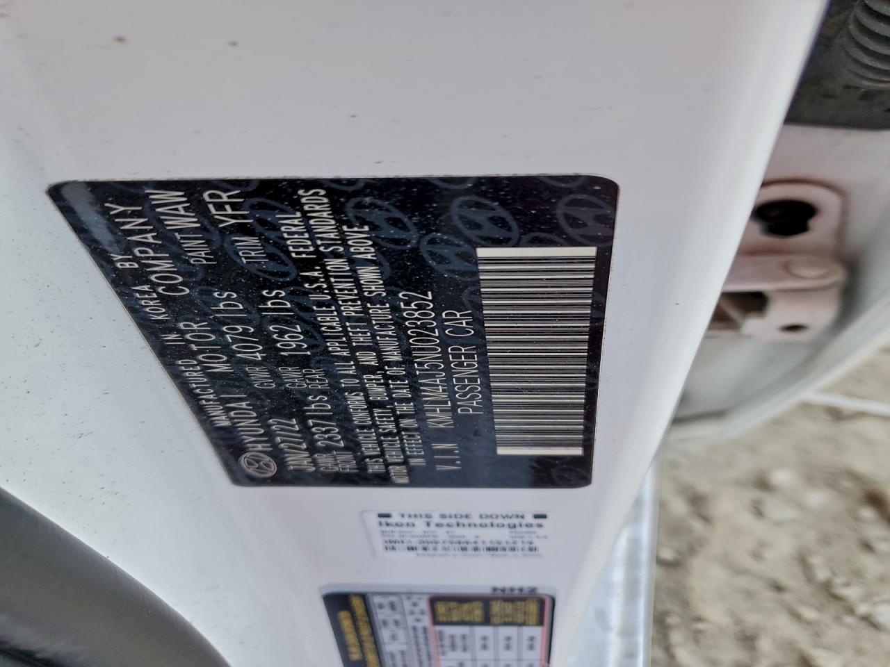 2022 Hyundai Elantra Blue VIN: KMHLM4AJ5NU023852 Lot: 93887475