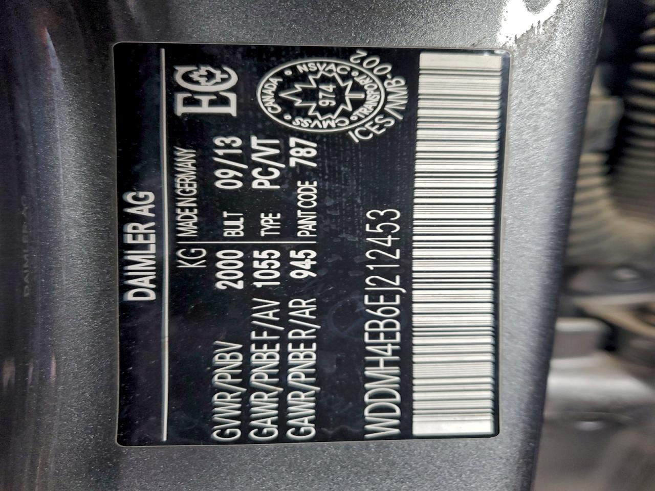 2014 Mercedes-Benz B250 VIN: WDDMH4EB6EJ212453 Lot: 94982755