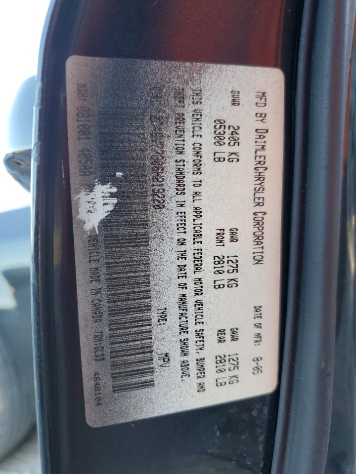 2006 Dodge Magnum Srt-8 VIN: 2D4GV77306H219220 Lot: 92608165