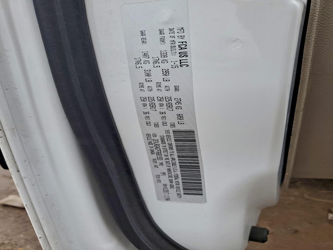 2015 Ram Tradesman VIN: 2C4JRGAG7FR681593 Lot: 93537575