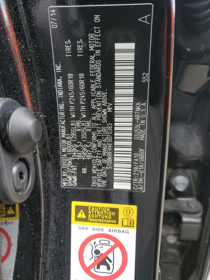 2014 Toyota Highlander Le VIN: 5TDBKRFH4ES070383 Lot: 93438345