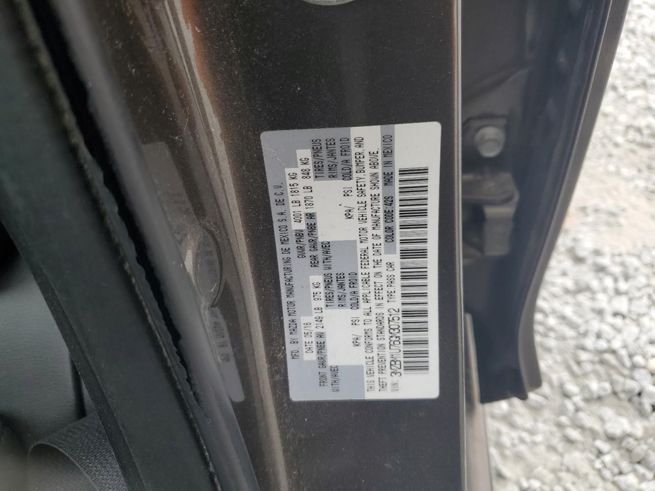 2016 Mazda 3 Sport VIN: 3MZBM1U76GM307512 Lot: 93397265