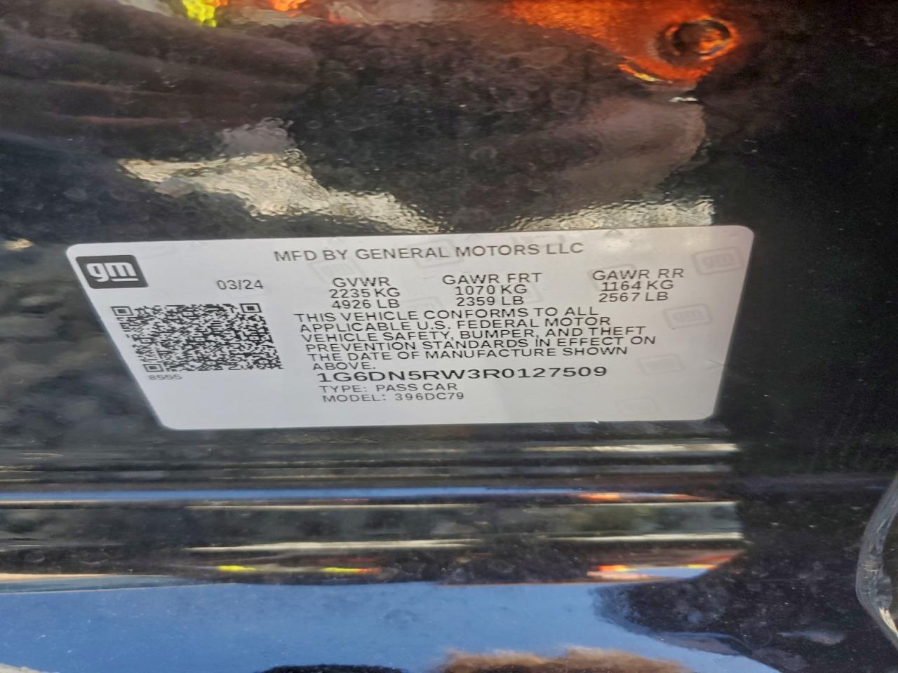 2024 Cadillac Ct5 Premium Luxury VIN: 1G6DN5RW3R0127509 Lot: 93932825