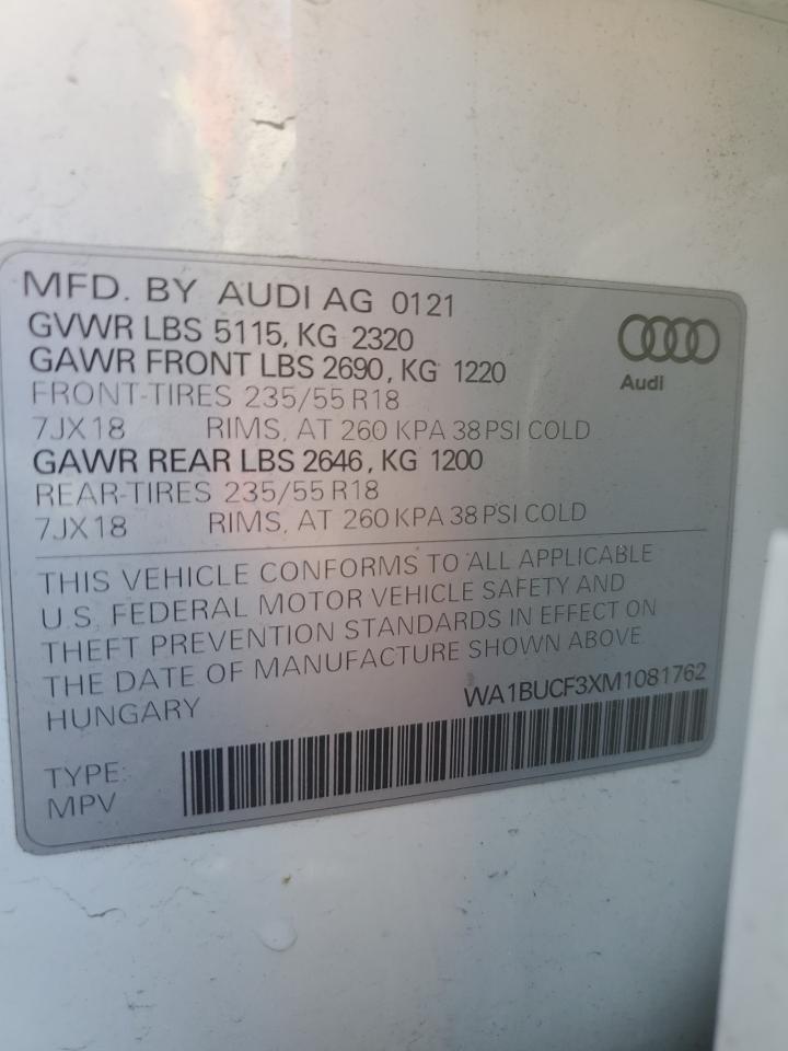 2021 Audi Q3 Premium Plus 40 VIN: WA1BUCF3XM1081762 Lot: 93317345