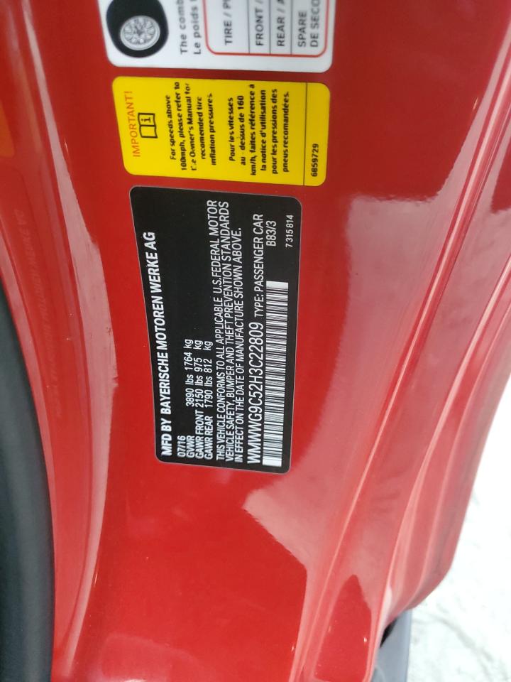 2017 Mini Cooper S VIN: WMWWG9C52H3C22809 Lot: 94030825