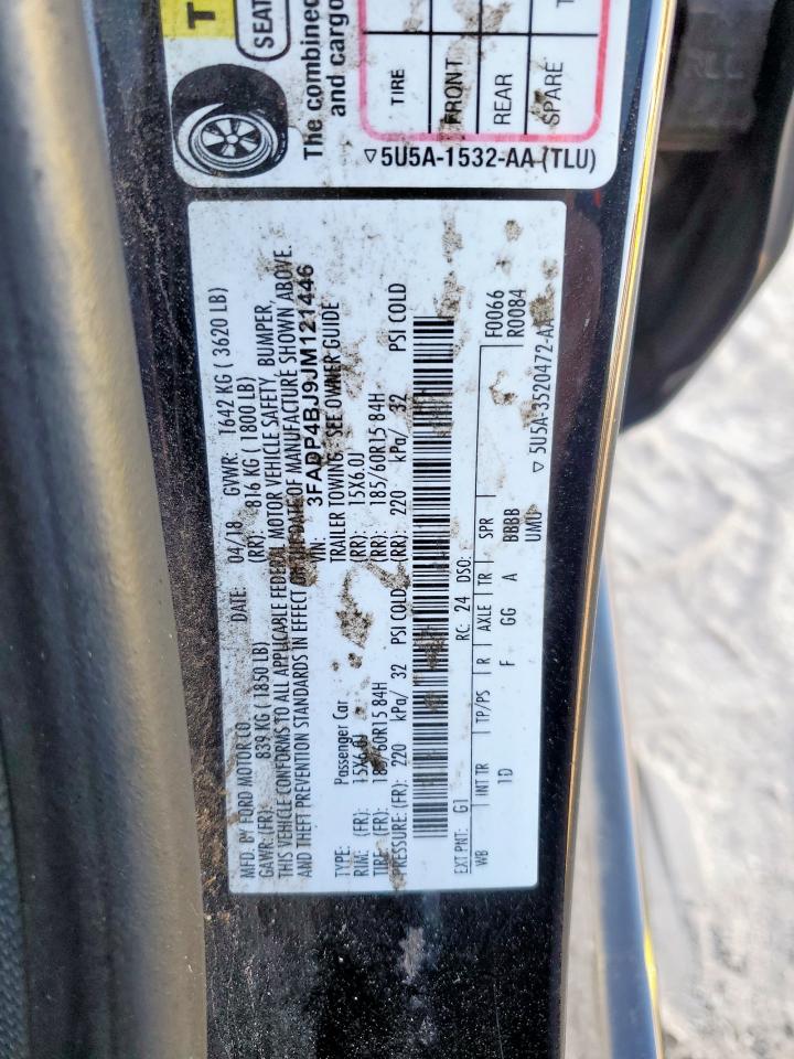 2018 Ford Fiesta Se VIN: 3FADP4BJ9JM121446 Lot: 92310145