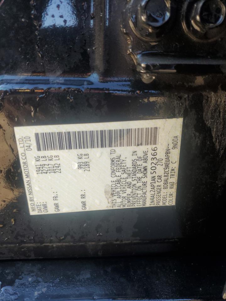 2010 Nissan Altima Base VIN: 1N4AL2AP1AN502366 Lot: 91002105