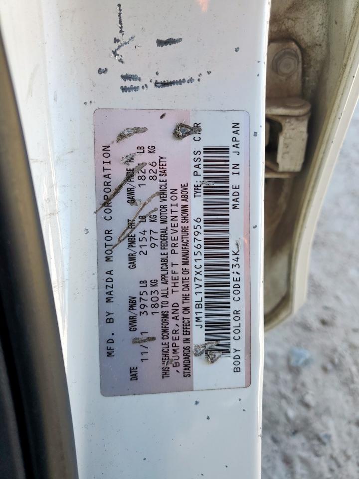 2012 Mazda 3 I VIN: JM1BL1V7XC1567956 Lot: 91146405