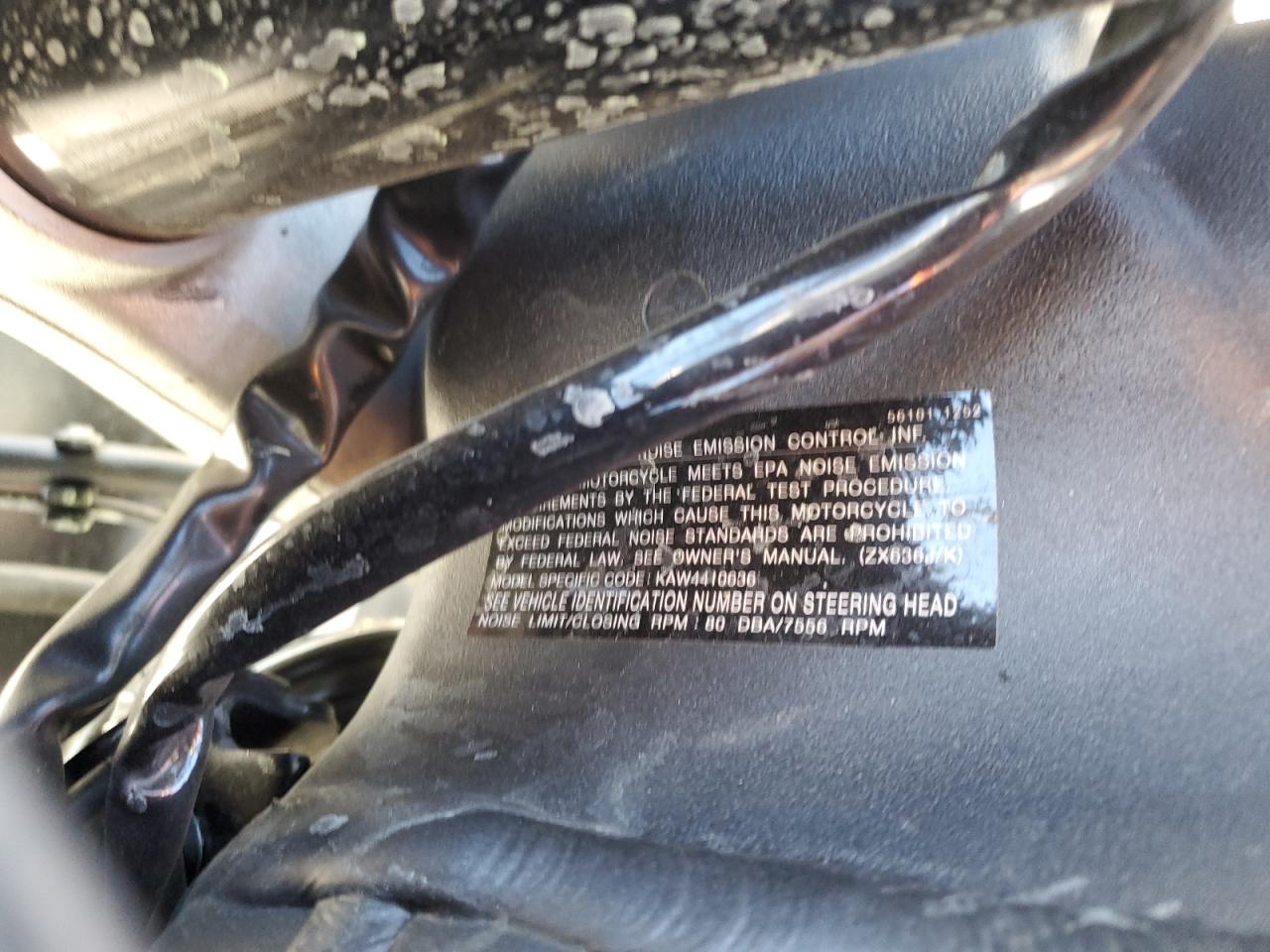 2024 Kawasaki Zx636 K VIN: JKBZXJJ14RA008390 Lot: 92840425