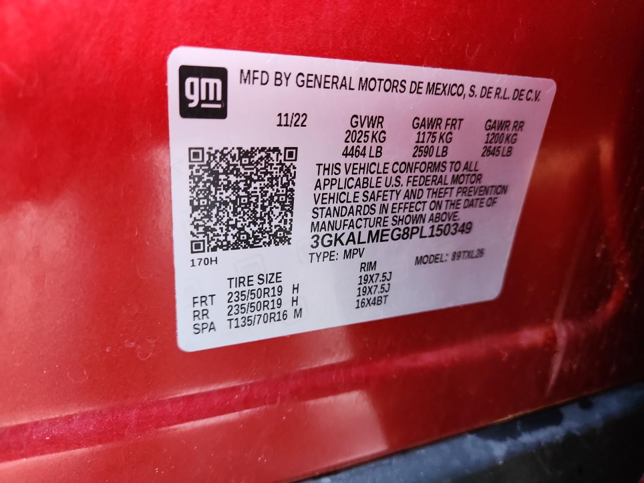 2023 GMC Terrain Sle VIN: 3GKALMEG8PL150349 Lot: 91206525