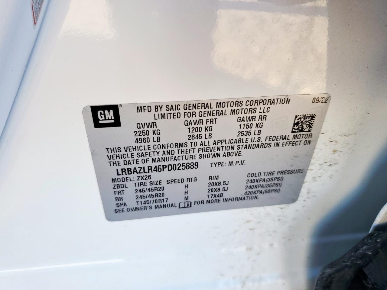 2023 Buick Envision Preferred VIN: LRBAZLR46PD025889 Lot: 92031535