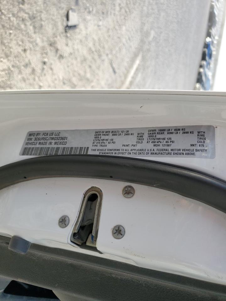 2021 Ram 2500 Tradesman VIN: 3C6UR5CJ7MG523601 Lot: 85421765