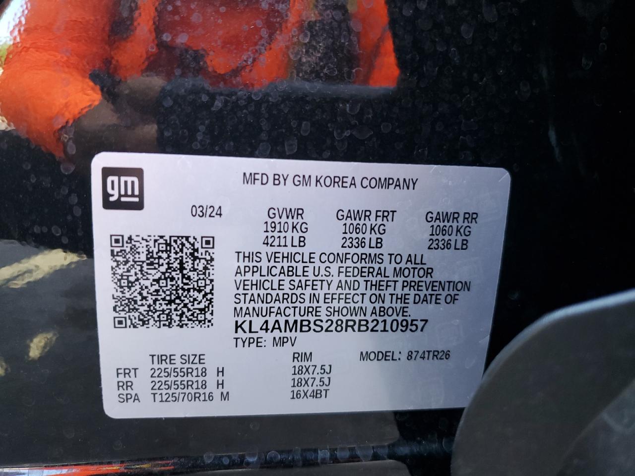 2024 Buick Encore Gx Preferred VIN: KL4AMBS28RB210957 Lot: 93749985