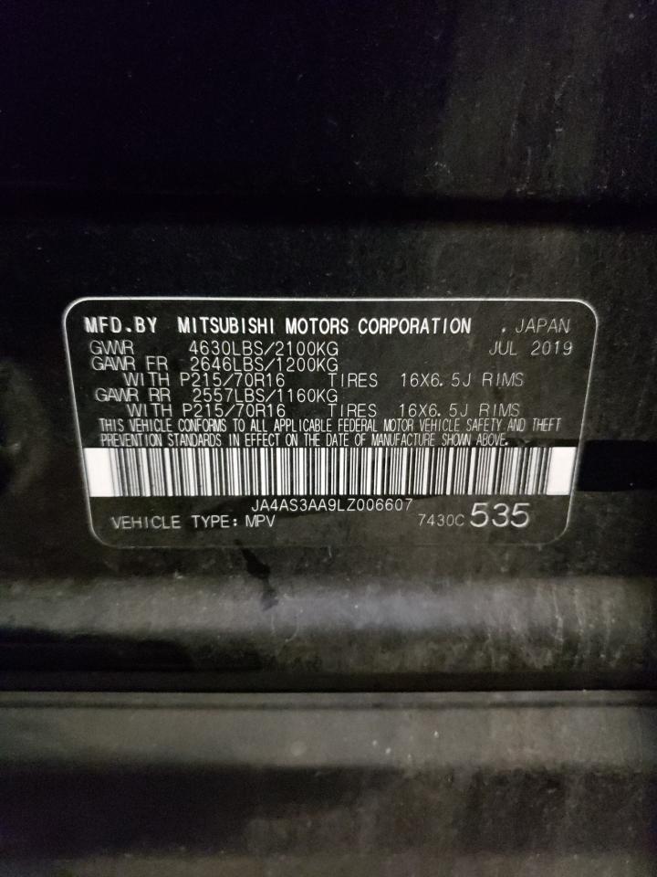 2020 Mitsubishi Eclipse Cross Es VIN: JA4AS3AA9LZ006607 Lot: 93310915