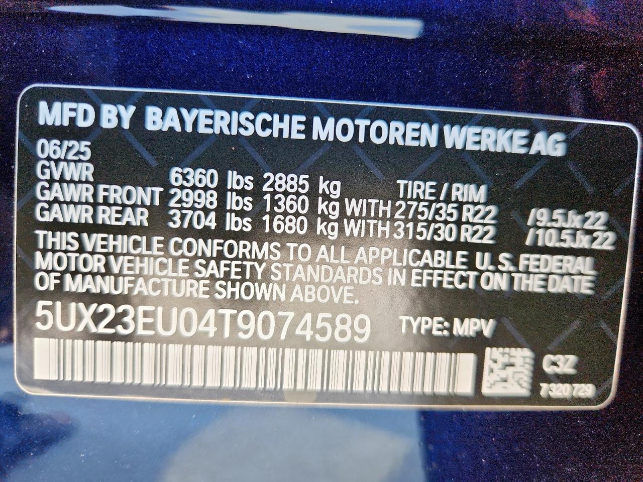 2026 BMW X5 xDrive40I VIN: 5UX23EU04T9074589 Lot: 89692315