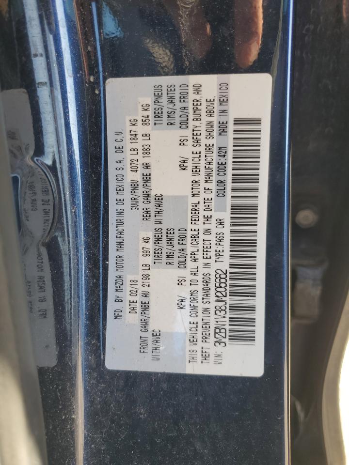 2018 Mazda 3 Touring VIN: 3MZBN1V38JM205662 Lot: 90739335