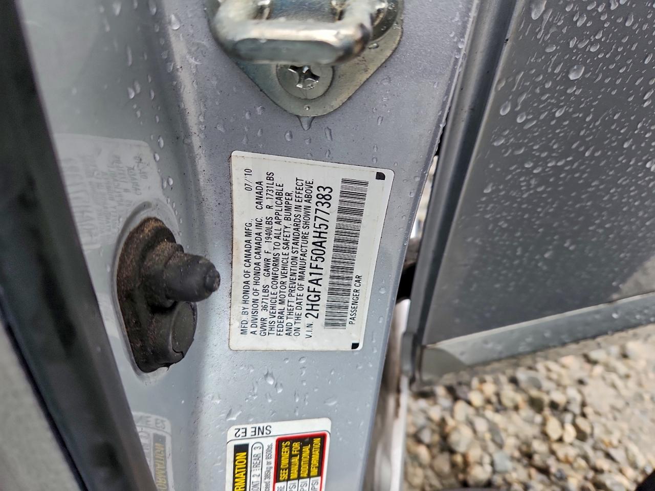 2010 Honda Civic Lx VIN: 2HGFA1F50AH577383 Lot: 94307605