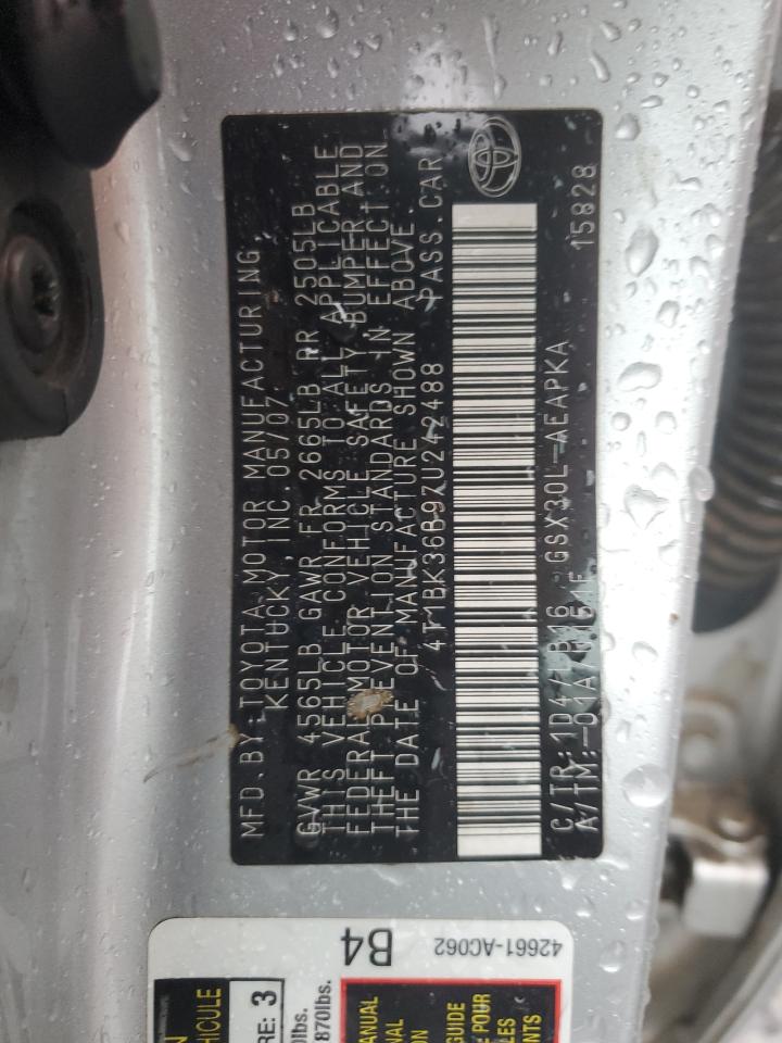 2007 Toyota Avalon Xl VIN: 4T1BK36B97U242488 Lot: 93017145