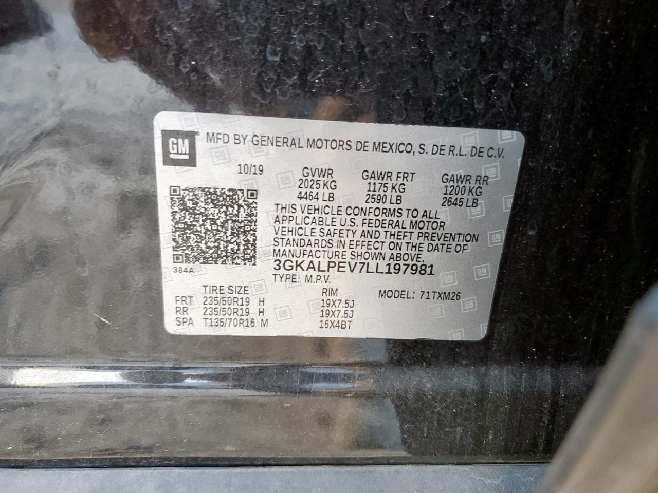 2020 GMC Terrain Slt VIN: 3GKALPEV7LL197981 Lot: 92394975