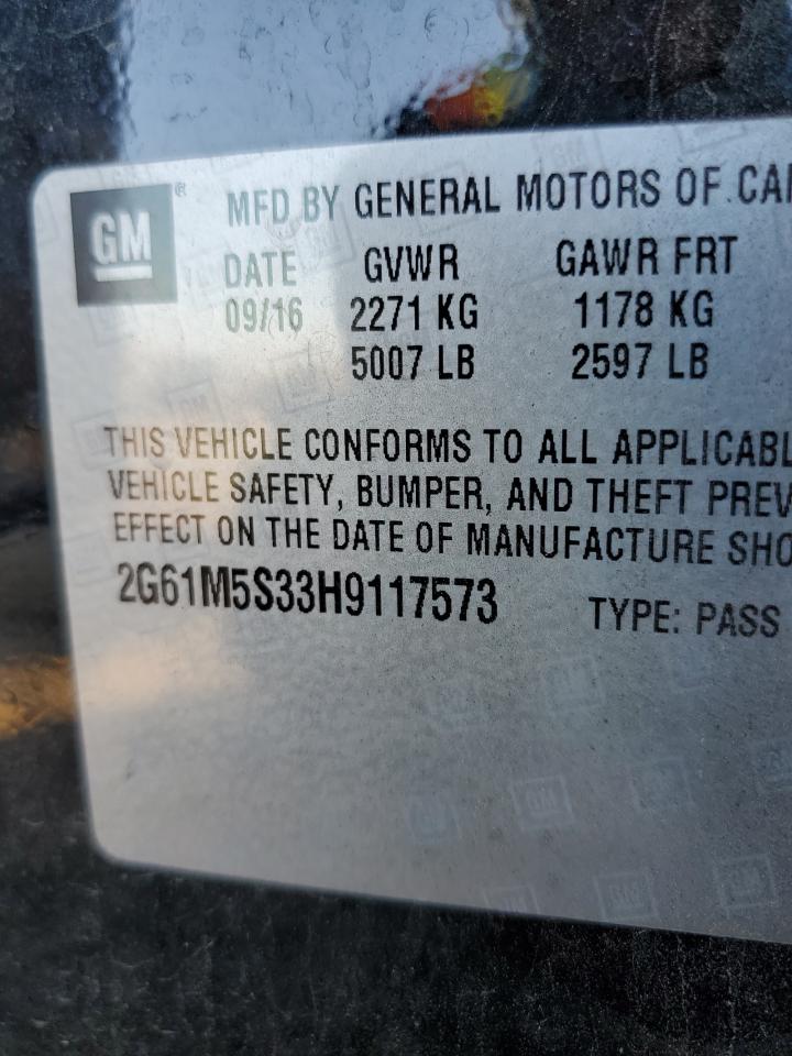 2017 Cadillac Xts Luxury VIN: 2G61M5S33H9117573 Lot: 93139235